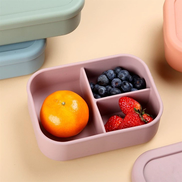 Custom Silicone Lunch Box With Divider
